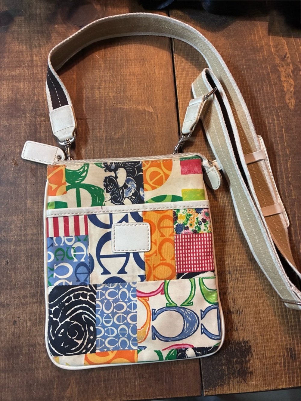 Patchwork Multicolor Crossbody Bag with Adjustable Strap
